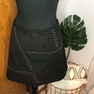 Express suede and studded mini skirt